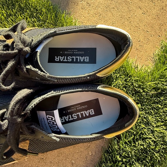 Authentic Black Gold Men's Golden Goose GGDB ballstar Sneakers leopard leather - Picture 9 of 14